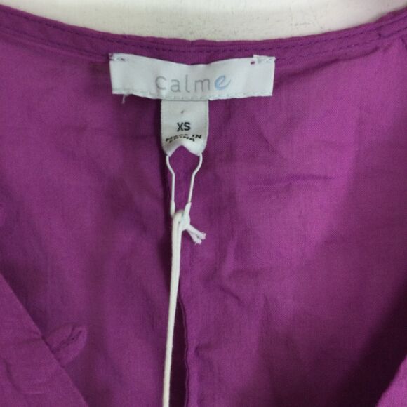 Calme by Johnny Was Womens V-Neck Buttoned Raglan Slip Dress Purple Size XS NWT - Picture 3 of 16